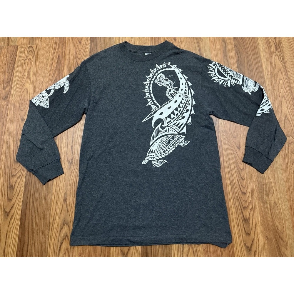 Polynesian T-Shirt Mens Medium Tribal Edge Streetwear Skater Double Sided